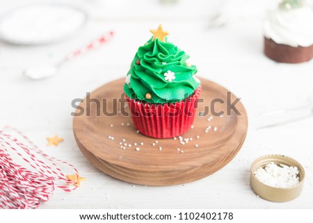 Image, Stock Photo cupcake christmas tree