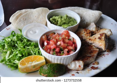 Delicious Deconstructed Fish Tacos Served At A Whole In The Wall Beach Side Cafe