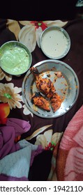 Delicious Dinner Tandoori Chicken With Dahi Chutney