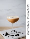 Delicious Espresso Martini with a white background