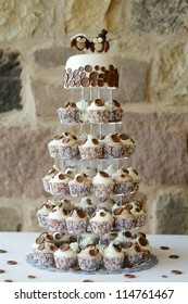 Delicious Fancy Wedding Cake Made Of Cupcakes