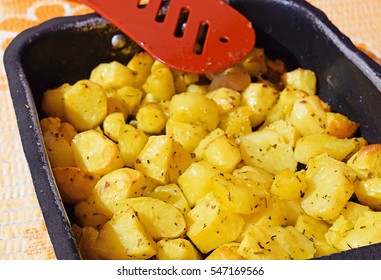 Delicious Flavored Potatoes Freshly Baked For The Family 