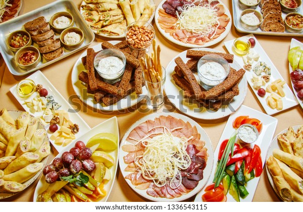 Delicious Food On Table Buffet Feast Stock Photo Edit Now 1336543115