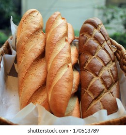 Delicious French Baguette On Buffet Line