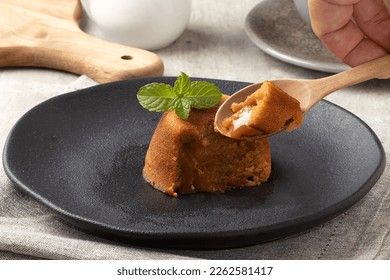 Delicious French dessert petit gateau