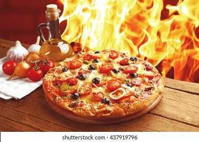 Pizza Fire Images Stock Photos Vectors Shutterstock