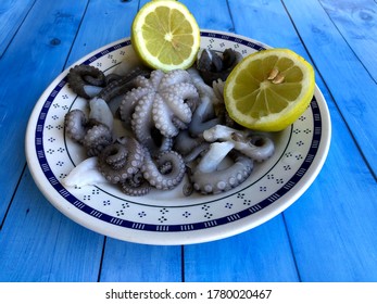 Delicious Fresh Raw Octopus From Bari, Puglia