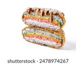 delicious fresh sushi burgers on white background for food delivery website Copyspace 2