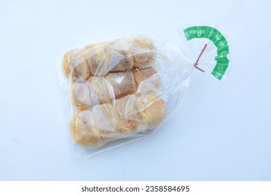 Delicious Freshly baked sweet bun Butter,brown butter bread luscious with sugar isolated on white backdrop