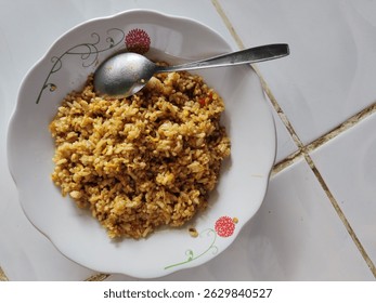 Delicious fried rice on a decorated plate. #friedrice #nasigoreng #indonesianfood #asiancuisine
