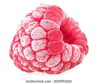 Delicious frozen raspberry isolated on a white background - Powered by Shutterstock