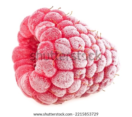 Delicious frozen raspberry isolated on a white background. Healthy food.