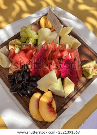 Delicious fruit platter at beach