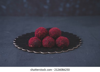 Delicious Fruity Dessert With Red Color On A Nice Dark Background