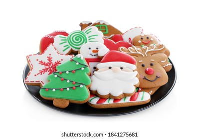 Delicious gingerbread Christmas cookies on white background - Powered by Shutterstock