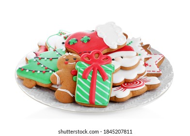 Delicious gingerbread Christmas cookies on white background - Powered by Shutterstock