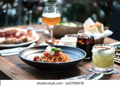 Delicious Gourmet Pasta with sauce and beautiful background.