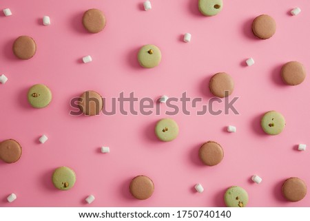 Image, Stock Photo round sweet green pistachio donut