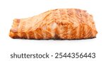 Delicious grilled salmon fillet isolated on white