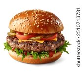 Delicious Hamburger with white Background