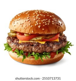 Delicious Hamburger with white Background