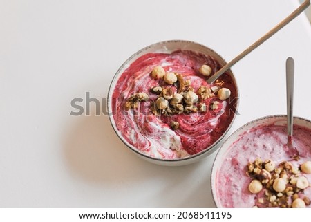 Similar – Image, Stock Photo Wild berries smoothie bowl