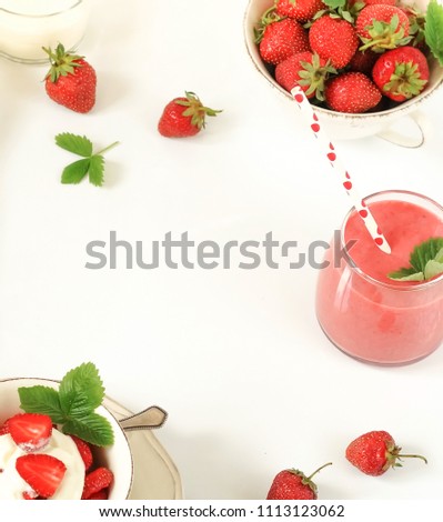 Similar – smoothies of fresh strawberries