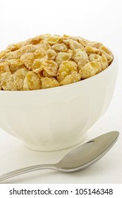 Delicious And Healthy Frosted With Sugar Corn Flakes, Served In A Beautiful French Cafe Au Lait Bowl