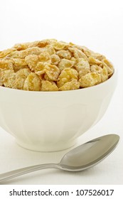 Delicious And Healthy Frosted With Sugar Corn Flakes, Served In A Beautiful French Cafe Au Lait Bowl