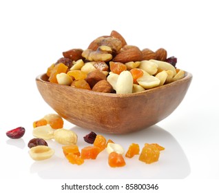 Delicious And Healthy Mixed Dried Fruit, Nuts And Seeds