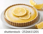 a delicious homemade baked lemon tart pie dessert