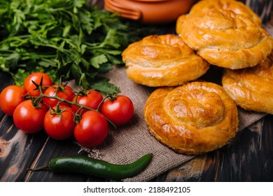 Delicious homemade cornish pasties with beef and potato