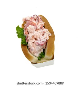 Delicious Homemade Lobster Roll Sandwich - Isolated On White Background.