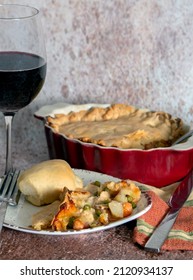 A Delicious Homemade Pot Pie Is Full Of Chicken, Vegetables, Gravy And A Flaky Pie Crust