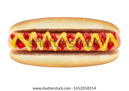 Delicious hot dog, isolated on white background