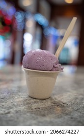 Delicious Huckleberry Ice Cream In The Cold From Jackson Hole Town