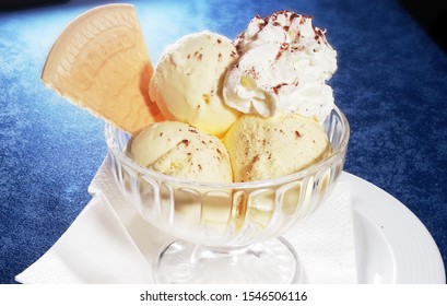Delicious  ice-cream Dessert "Dame Blanche" - Shutterstock ID 1546506116