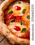 Delicious Italian Margherita Pizza With Fresh Basil and Cherry Tomatoes