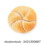 Delicious kaiser roll on white background