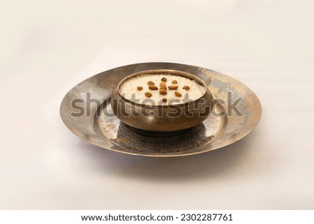 Delicious Kheer traditional bowl, Traditional indian sweet dish, Pakistani dessert. 
