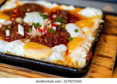 A Delicious Korean Dish, Sizzling Eggs With Spicy Sauce