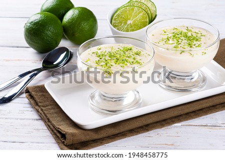 Delicious lemon mousse. Refreshing and tasty dessert - Lime mousse