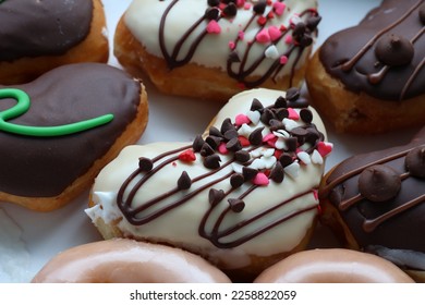 Delicious looking heart shaped donuts - Shutterstock ID 2258822059