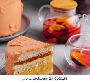 Delicious mango and passion fruit mousse cake - Powered by Shutterstock