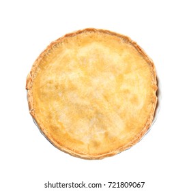 Delicious Meat Pie In Cake Pan, Isolated On White