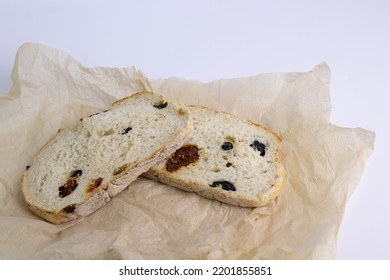 Delicious Mediterranean Diet, Wheat Bread On White Background