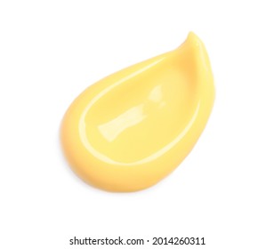 Delicious Melted Cheese Isolated On White, Top View