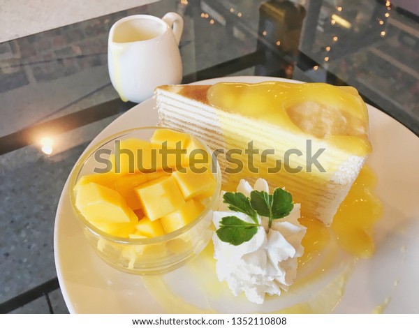 Delicious Mille Crepe Cake On White Abstract Food And Drink