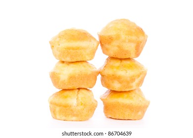 Delicious Muffins Of Corn, Isolated On White Background