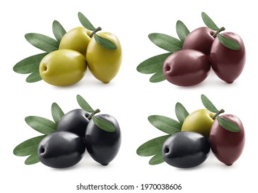 Delicious olives collection, isolated on white background - Powered by Shutterstock